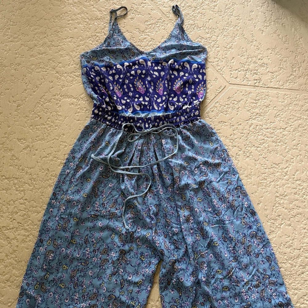 Jaase Boho Indigo and Violet Patterned Jumpsuit